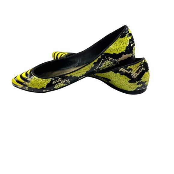 Embroidered Size 6.5 Snake Ballet Casual Flats Green & Black - Picture 5 of 14